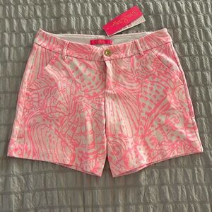 Lily Pulitzer Jayne knit shorts NWT size 2, Pelican Pink Sea Cups
